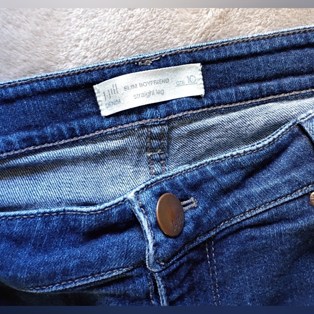 J. Jill Denim Slim Boyfriend Jeans in Classic Blue Size 10